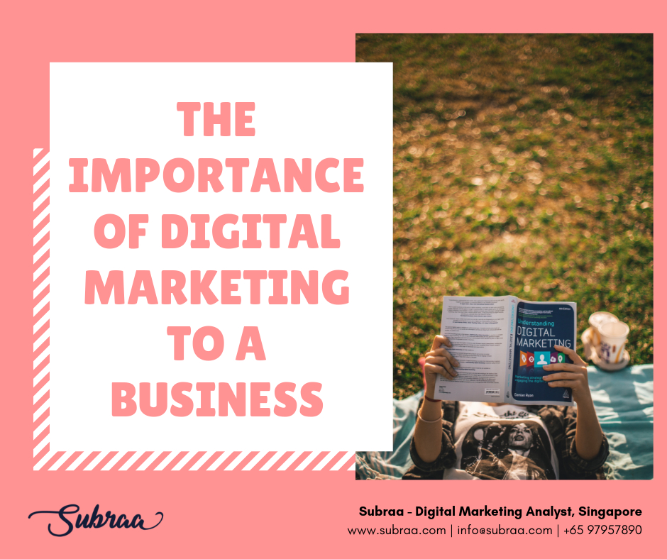 The importance of digital marketing to business by Subraa, Digital Marketing Analyst in Singapore
