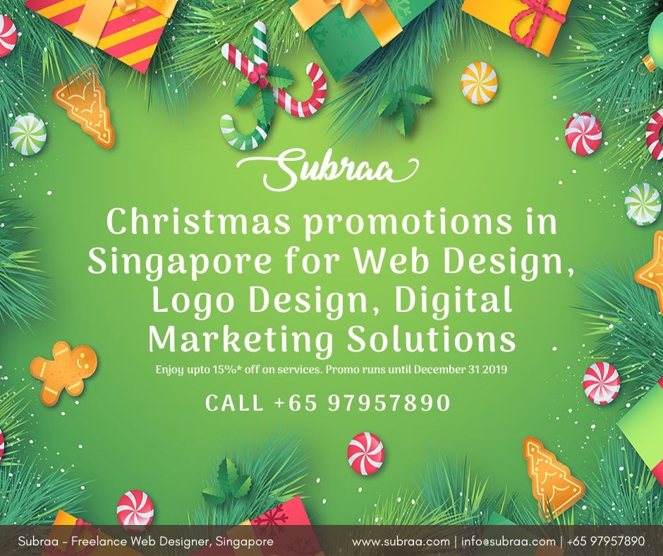 Christmas promotions in Singapore for Web Design, Logo Design, Digital Marketing Solutions in Singapore by Subraa